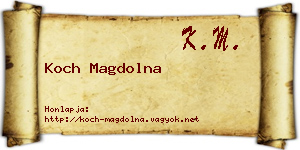 Koch Magdolna névjegykártya